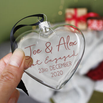 Happy Engagement Glass Bauble Gift, 8 of 11