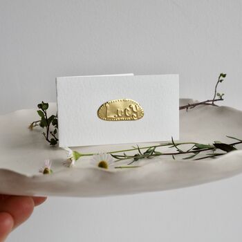 Handmade Gold Foil Personalised Name Place Cards, 2 of 7