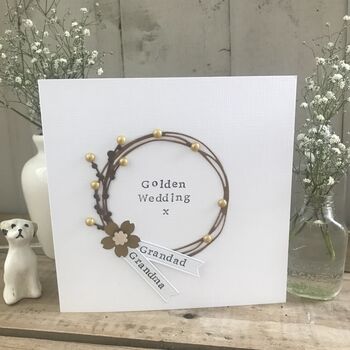 Personalised Golden Wedding Circle Card, 5 of 7