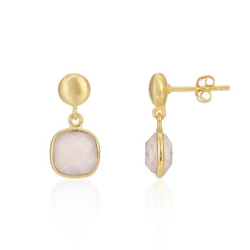 Iseo Gemstone And Brushed Gold Plated Earrings, 2 of 12