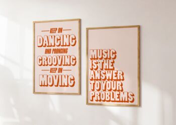 Music Is The Answer Print Bundle | Music Poster | Wall Art | A5 A4 A3 | Bold | Typographic | Lyrics | Quote | Print | House Music, 3 of 6