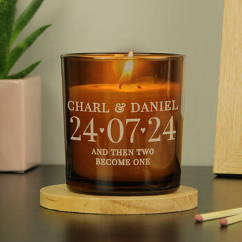 Personalised Anniversary Date Glass Candle, 2 of 4