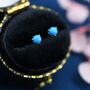 Genuine Turquoise Stone Tiny Stud Earrings, thumbnail 1 of 12