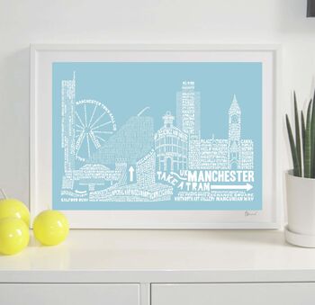 Manchester Skyline Typography Print, 2 of 8
