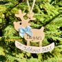 Baby's First Christmas Rocking Reindeer Tree Decoration, thumbnail 8 of 8