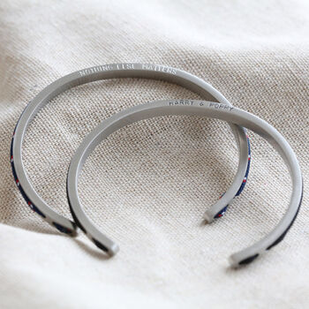 Men's Personalised Cord And Stainless Steel Bangle, 10 of 12