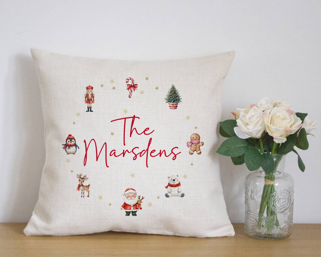 Personalised Christmas Family Cushion, 1 of 5