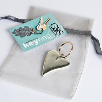 Heart Pewter Keyring, Love Token Gifts, 4 of 7