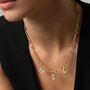 Charm Builder™ Gold Paperclip Crystal Initial Name Necklace, thumbnail 1 of 5