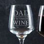 Personalised Dad Wine Glass 'It's Time To Wine', thumbnail 1 of 6