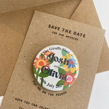 Sunflower Floral Save The Date Magnet, 3 of 4