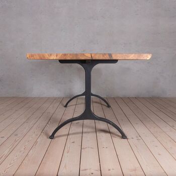 Nord Solid Live Edge Oak Industrial Dining Table, 4 of 6