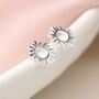 Sterling Silver Sun Stud Earrings, thumbnail 1 of 10