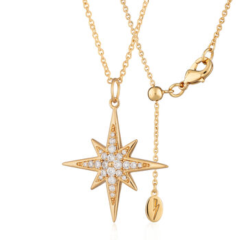 Large Sparkling Starburst Necklace With Slider Clasp, 3 of 8