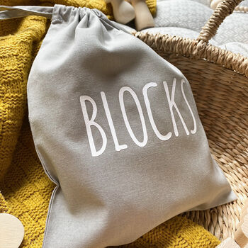 Personalised Typography Toy Storage Bag, 3 of 4