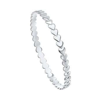 Sterling Silver Hearts Bangle, 4 of 7