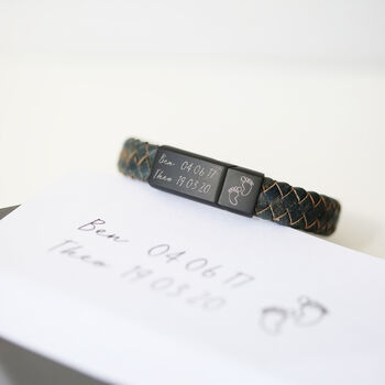 Gifts For Him Personalised Leather Bracelet, 9 of 10