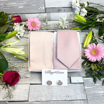 Rose Gold Wedding Tie Set, 11 of 12