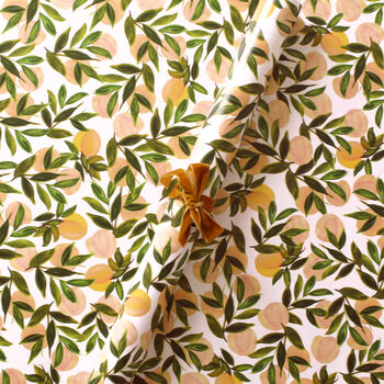 Illustrated Peach Pattern Wrapping Paper Sheet, 2 of 5