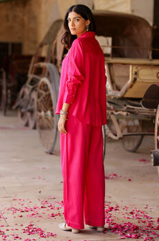 Hot Pink Evil Eye Embroidered Co Ord Set Set Of Two, 5 of 5