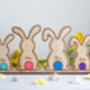 Personalised Our Little Family Name Decoration – Bunny Family Plaque For Easter, thumbnail 1 of 7
