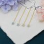 Sterling Silver Tiny Hydrangea Flower Cz Threader Earrings, thumbnail 3 of 12