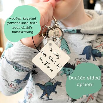 Personalised Child's Handwriting Father's Day Keyring, 2 of 2