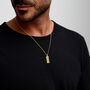 Tall Ingot Tag Men's Necklace 18 K Gold Plated Silver, thumbnail 3 of 8