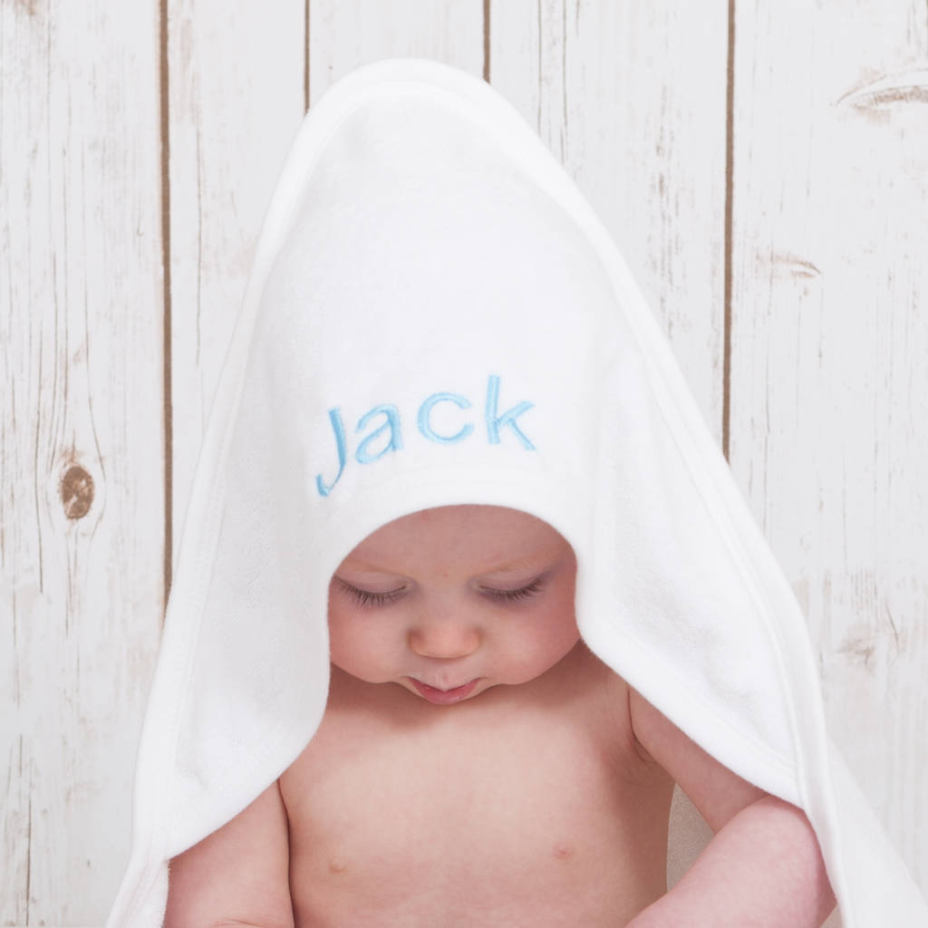 Personalised Hooded Baby Towel Gift Set By Betty Bramble