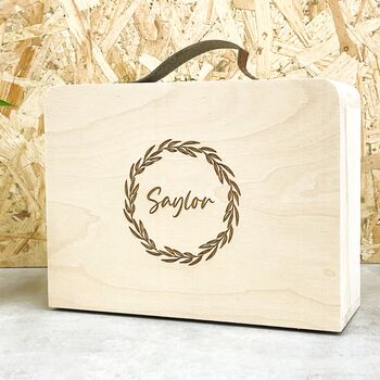 Personalised Wooden Childrens Briefcase, 3 of 6