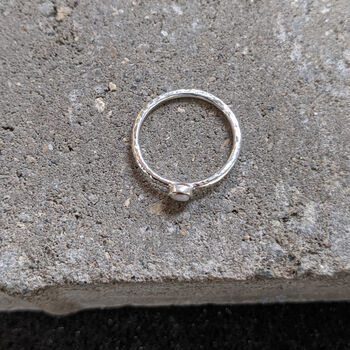 Silver Opal Stacking Ring Size L Other Sizes Available, 8 of 10