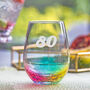 Personalised Rainbow Glass Tumbler 80th Birthday, thumbnail 1 of 3