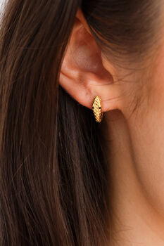 Gold Plated Ear Hugging Snake Hoop Earrings, 2 of 8