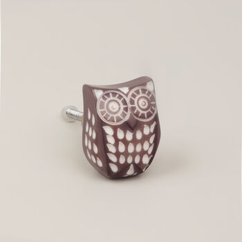 Resin Carved Owl Door Knobs Cupboard Drawer Handles, 6 of 8