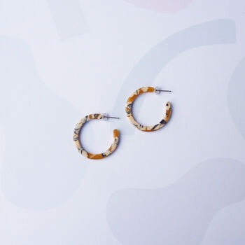 Saffron Slim Midi Hoop Earrings, 3 of 6