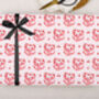 Valentine Wrapping Paper With Pink Vintage Cake Design, Three Sheet Pack, thumbnail 3 of 3