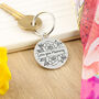 Mummy Gift From Child Floral Pewter Keyring, thumbnail 2 of 6