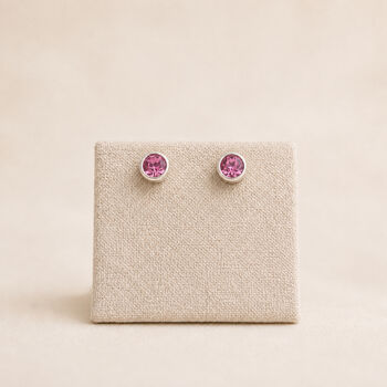 Sterling Silver October Birthstone Stud Earrings, 3 of 4