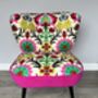 Cocktail Chair In Vibrant Fabric With Pink Harris Tweed, thumbnail 4 of 10