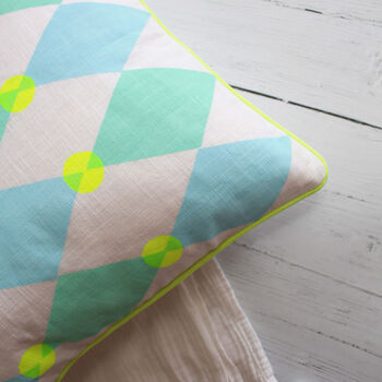 Bright Harlequin Screen Printed Cushion, 3 of 11
