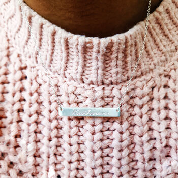 Personalised Name Bar Necklace With Hidden Message, 11 of 11