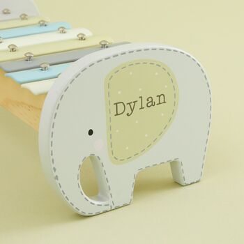 Personalised Elephant Wooden Xylophone 3y+, 2 of 4