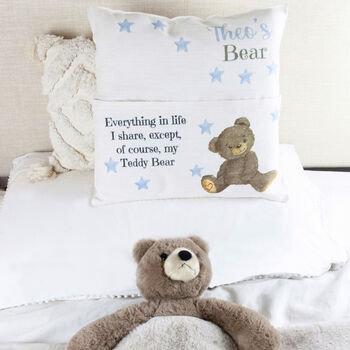 Personalised Child's Cushion With Teddy Bear, 5 of 6