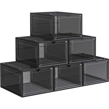 Plastic Shoe Boxes Shoe Storage Organisers Containers, 11 of 12