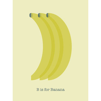 B Is For Banana Art Print, 2 of 2