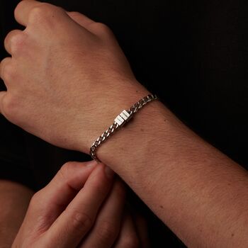 Gold Charm Name Initials Date Message Bracelet For Men And Women, 9 of 12