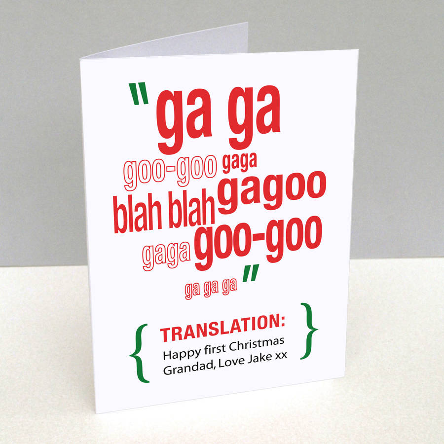 Personalised Baby Translation Christmas Card, 1 of 3