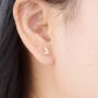 Gold Pave Heart Stud Earrings, thumbnail 2 of 7