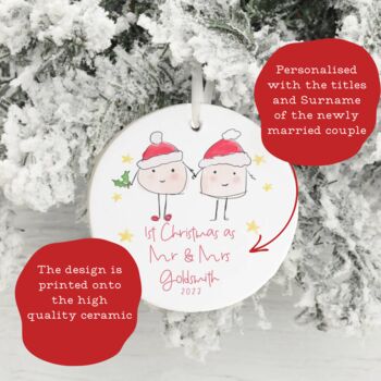 Personalised 1st Christmas As Married Couple Keepsake C, 4 of 4