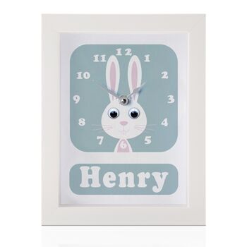 Personalised Children's Rabbit Clock, 7 of 10